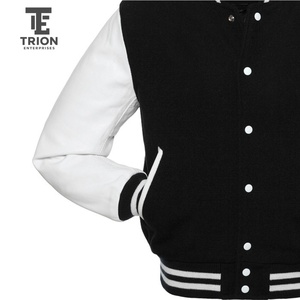 Veste universitaire personnalisée avec broderie de la lettre A blanche, style preppy, vêtement d'automne, mélange de laine et de polyester, coupe classique - Product Image 3