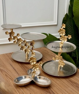Ramzan Kareem Cup <b>Cake</b> <b>Stand</b> <b>Set</b> with Palm Tree Tiered Tray and Mosque Decorative Holder Handmade Brass gold finished - Product Image 6