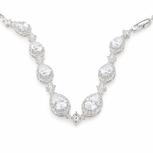 Elegante Pulsera de Tenis con Diamantes de Corte Pera y Halo de Moissanita, Plata de Ley 925, Regalo de Aniversario de Bodas para Mujer - Product Image 4