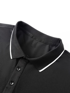 Camiseta Polo para Hombre a Precio Económico, Diseño de Verano, Color Sólido, Cómoda, de Manga Corta, Casual, Moderna, Diseño Informal, Negra - Product Image 3