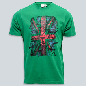 T-shirt en coton pour homme de couleur verte, manches courtes, col rond, vêtement décontracté, coupe ajustée, prix raisonnable, design respirant, impression de logo personnalisée - Product Image 5