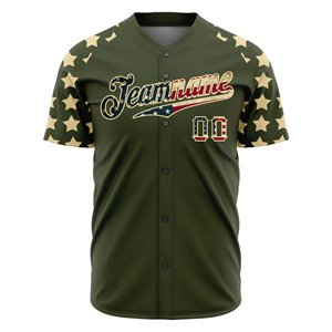 Uniformes de Béisbol Premium de Primera Calidad con Camisetas de Malla de Alta Calidad y Jersey con Cuello en V, Botones Frontales y Manga Corta en Verde Oliva - Product Image 2