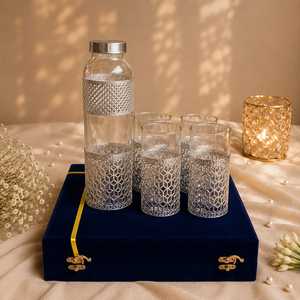 Custom <b>Vintage</b> <b>Glass</b> Water <b>Bottle</b> With Lid For Drinking Home Kitchen Office And Outdoor Use - Product Image 1