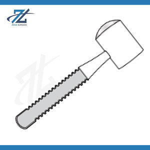 Mallet orthopédique manuel en acier inoxydable, modèle chirurgical, extrémités plates et bombées, 180 mm de long, 960 grammes, certifié CE - Product Image 2