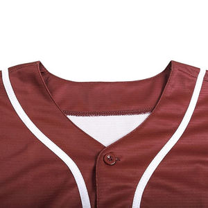Maillots de baseball pour équipes sportives professionnels, en polyester de qualité supérieure, matière performante, col boutonné traditionnel, maille respirante - Product Image 3