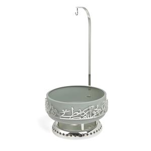Moderno Plato de Vidrio para Calentar Comida con Base de Metal, Tapa con Elegante Caligrafía Árabe, Calentador de Alimentos Premium, Bandeja para Servir Buffet para Ramadán y Eid - Product Image 6