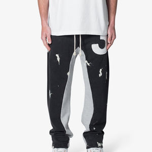 Pantalones Deportivos Grises de Corte Holgado para Hombre, de Alta Calidad, con Bloques de Color, al por Mayor - Product Image 4