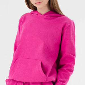Women Pink Hooded <b>Tracksuit</b> Set Full Length Solid Color Casual Autumn Wear Breathable 100% Cotton Drawstring Pants - Product Image 5