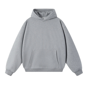 Sweat-shirt à capuche en polaire blanc pour homme, respirant, coupe classique, décontracté, pour l'hiver, tricoté, couleur unie, avec poches, manches classiques - Product Image 6
