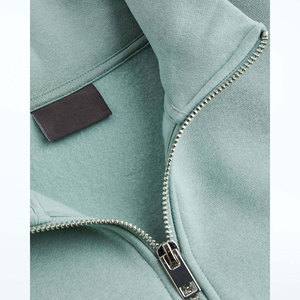 Sudadera de Forro Polar para Hombre, Color Azul Claro, Media Cremallera, Corte Regular, Cuello Alto, Estilo Casual para Otoño, 100% Algodón Tejido, Color Sólido - Product Image 6