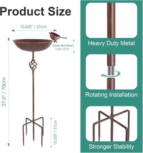 Bebedero para Pájaros de Metal Original Personalizable para Jardín, Patio y Actividades de Bebedero para Aves Silvestres, Confortable Cada Mañana - Product Image 5