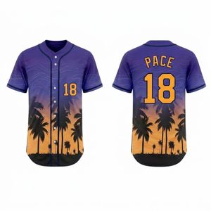 High Performance Lightweight Top Quality Tidal Wave Sea Spray Pattern Anti Pilling Athletic Wear Sublimation <b>Baseball</b> Jerseys - Product Image 3