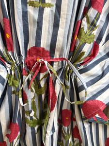 Vestido Kaftán Maxi de Algodón con Estampado Floral y Cuello en V para Mujer, Transpirable y Ecológico, Ideal como Kimono de Playa o Traje de Baño Boho de Verano - Product Image 3