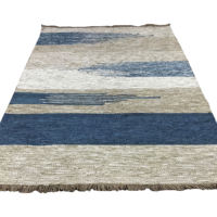 Tapis d'intérieur/extérieur moderne abstrait, tissé à la main, réversible, résistant aux taches, en PET recyclé, tissage plat, écologique