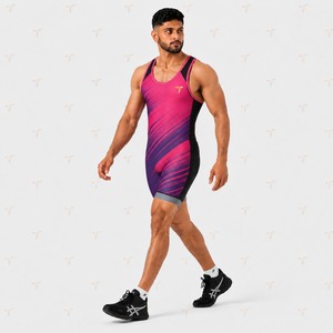 Combinaison de lutte professionnelle en lycra extensible, uniforme athlétique ajusté, séchage rapide, respirant, vêtements de sport pour l'entraînement et la compétition - Product Image 3