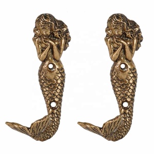 New Arrival Mermaid Shape Metal Coat <b>Hooks</b> Metal <b>Wall</b> <b>Hooks</b> for <b>Keys</b> Towels Clothes Scarf Bag in Wholesale Price - Product Image 1