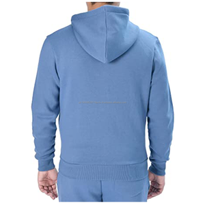 Veste à capuche imperméable à manches longues en coton polyester à fermeture éclair pour hommes, légère et brodée en technique bouffante - Product Image 5