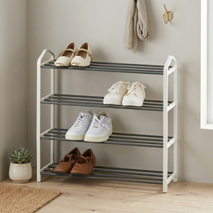 Modern 4-Tier Metal <b>Shoe</b> Rack Freestanding Entryway <b>Storage</b> Shelf for Living Room Home Furniture Space Saving Design - Product Image 1