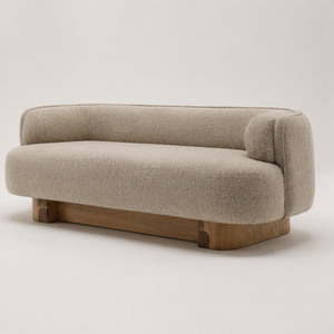 Sofá Moderno de Lujo Curvo Tapizado con Base de Madera Sólida para Sala de Estar, Apartamento, Hotel, Villa, Resort, Muebles de Salón - Product Image 3
