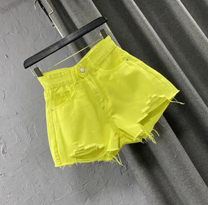 Shorts de mezclilla rectos de cintura media para mujer, a la moda, formales, con bolsillos decorativos, estilo cargo, elásticos, impermeables, de secado rápido, para verano. - Product Image 6