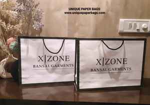 Luxury White Kraft <b>Paper</b> Carry Bags Custom Printed with Durable Rope Handles for Boutique Shopping and Gift Packaging - Product Image 2