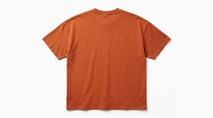 Men's <b>Orange</b> Short Sleeve O-Neck <b>T</b>-<b>Shirt</b> Regular Fit Casual Jersey Knitted 100% Cotton Solid Color Breathable Front Logo - Product Image 2