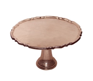 Support à gâteau en métal fait main de luxe, présentoir à desserts pour tables de réception, design de plateau à gâteau en métal fait main blanc nacré - Product Image 1
