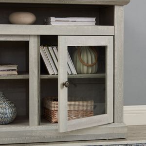 ร่วมสมัยหินสีเทา60 "W * 15.75" D * 29 "H คอนโซลทีวีมีเดียที่ทันสมัยพร้อม65" พื้นที่จัดเก็บแบบเปิดและปิด - Product Image 4