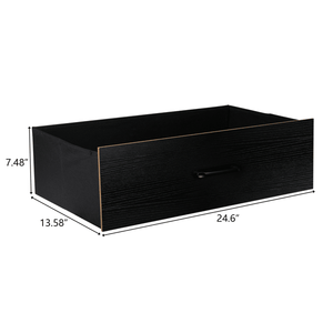 High-Legged 6-Drawer Dresser Double Row & 3 Layers Fabric Covered Particle Board & Non-Woven Fabric 133*40*84cm Black Cabinet - Product Image 2