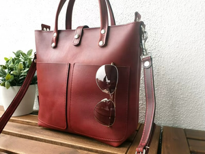 Sac fourre-tout vintage en cuir véritable de luxe pour femmes - Couleur et logo personnalisables, durable, utilisable toute l'année - Product Image 2