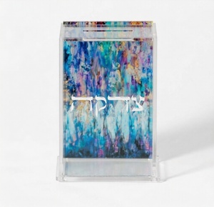 Modern New Colorful Judaica Acrylic Tzedakah Charity <b>Box</b> Clear Acrylic Lucite Tzedakah <b>Donation</b> <b>Box</b> - Product Image 5