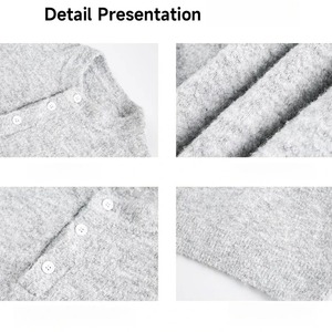 เสื้อสเวตเตอร์คอเฮนลีย์ทรงหลวมสำหรับผู้ชาย - สไตล์ลำลองย้อนยุคสำหรับฤดูใบไม้ร่วง/ฤดูหนาว เสื้อสเวตเตอร์หนานุ่มอุ่นสบาย คอทรงโอ - Product Image 6