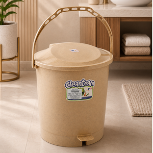 Premium Plastic Pedal <b>Dustbin</b> with Handle & Lid, Floral Printed Waste Bin for Bathroom, <b>Kitchen</b>, Bedroom, Office & Home Use - Product Image 1