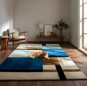 Alfombra multicolor de lana hecha a mano con diseño moderno de alta calidad, ecológica, para sala de estar, habitaciones infantiles, hoteles y oficinas. - Product Image 4