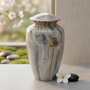 โกศบรรจุอัฐิสำหรับผู้ใหญ่ ดีไซน์หัวใจหงส์สีน้ำเงินเข้ม สำหรับใส่เถ้ากระดูกมนุษย์ โกศศพอลูมิเนียมขนาดใหญ่แบบคลาสสิก - Product Image 3