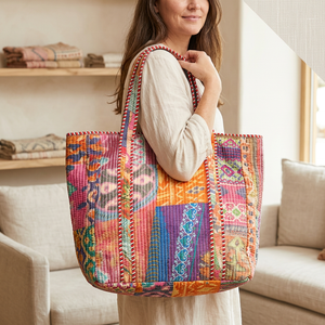 Bolsa de Mano de Lona de Algodón para Mujer, 240 GSM, Impresión Digital, Diseño Multicolor, Logotipo Personalizado, Marca Privada, Venta al Por Mayor - Product Image 4