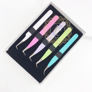 Meilleur prix professionnel fait à la main en acier inoxydable argent Point Volume pince à cils Durable diamant poignée poudre multiple - Product Image 4