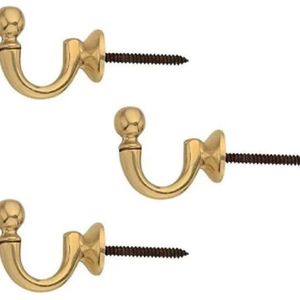Premium Brass Wall Hooks Screw In Type Polished Golden <b>Hardware</b> Fittings Durable Home Industrial Use Standard Size Export Supply - Product Image 3