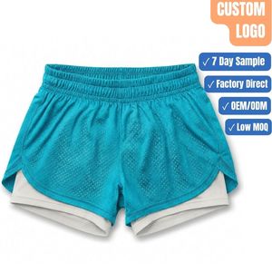Fitness Studio Custom 150GSM 2 in 1 Mesh Active Shorts Compression OEM ODM Wholesale - Product Image 1