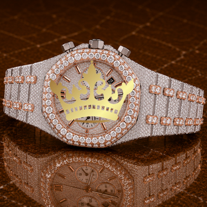 Luxury Antique Design Fashion Simple Quartz Movement Iced Men's Watch Stainless Steel Band Roman Dial VVS Moissanite Diamonds 10 - Product Image 3