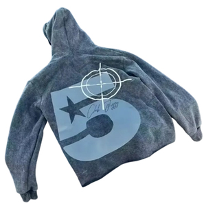 2026 Trending Embroidered Custom Printed Streetwear <b>Hip</b> Hop Style Loose Fit Drop Shoulder Pullover Hoodie Pocket High Street - Product Image 2