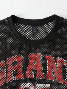 Wholesale Women Mesh <b>Crop</b> American Football Jersey Oversized Short Sleeve Custom OEM Bulk Supplier <b>Top</b> - Product Image 2