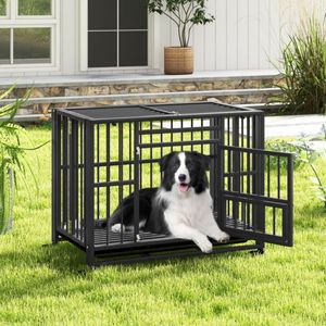 Jaula Metálica Plegable Resistente para Perros, a Prueba de Mordidas, con Ruedas Universales Bloqueables para Mascotas - Product Image 1