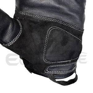 Gants de moto personnalisés pour hommes, demi-doigts, en cuir de chèvre, pour l'été, avec protection des articulations en TPR, gants de motard - Product Image 6