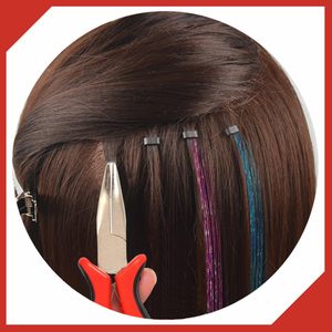 คีมต่อผมแบบโค้งงอ สีแดงดำ ด้ามจับโลหะ ยาว 12.5 ซม. สำหรับติดตั้งและถอดออก - Product Image 6
