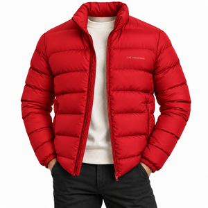 Fournisseur en gros de vestes matelassées personnalisées pour hommes, veste matelassée à fermeture éclair, couleur gris et blanc, à capuche, mode hiver, manteau matelassé chaud - Product Image 1