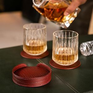 Premium Leather Coaster set of 6 for Dining <b>Table</b> Tea Coffee Mug Coasters Stylish <b>Table</b> <b>Protection</b> for Home Office - Product Image 3
