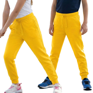 Pantalon de survêtement unisexe en coton pour enfants, coupe droite, personnalisable, pour garçons, jaune, pour jeunes - Product Image 1