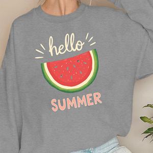 Rebanada de sandía con texto de verano sudaderas de mujer - Product Image 4