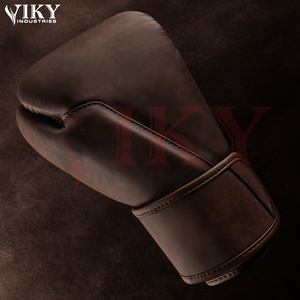 Gants de boxe multi-usages marron vieilli, à marque privée, avec support de poignet ergonomique, pour entraînement avec sac de frappe - Product Image 6